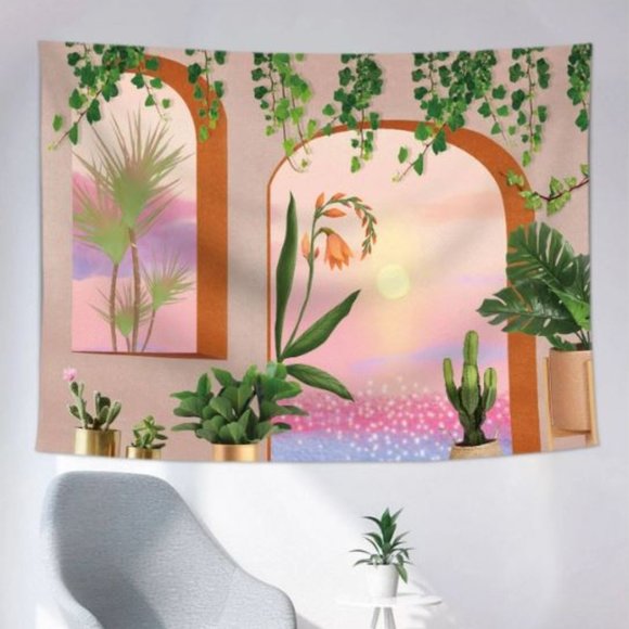 Pink Floral Tapestry 🌷🌿 - Picture 1 of 3